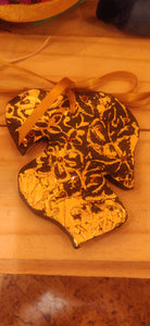 Ceramic Black Monstera Ornament w Gold Foil by DJ Moore